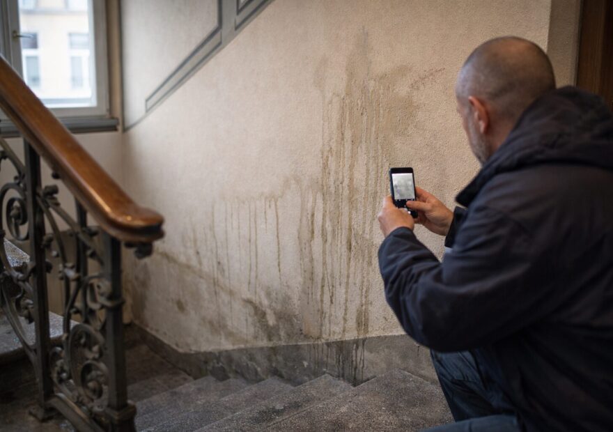 Wasserschaden im Stiegenhaus